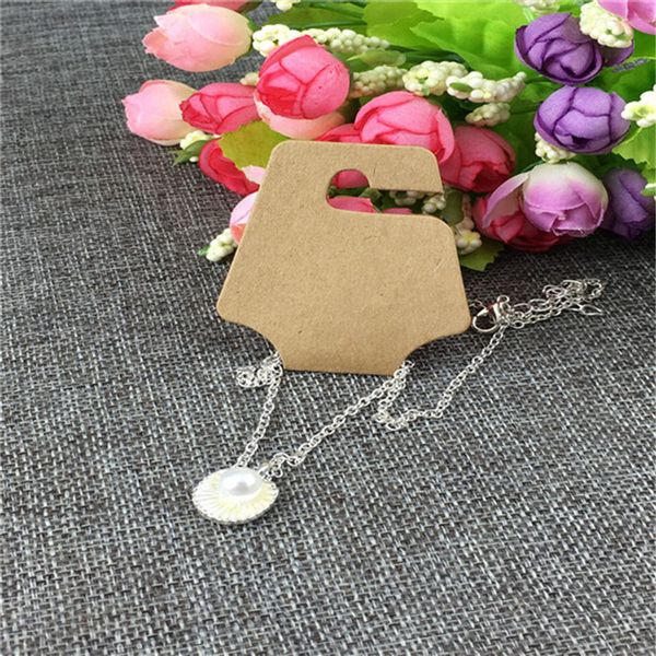 

new arrival kraft paper jewelry creative design necklace cards blank package brown display accept custom logo 12x5cm 100pcs/lot, Black