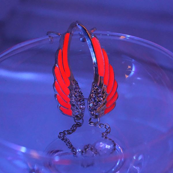 

new wings ear cuff ear cuff glow in the dark diamante wings feather clip earrings stud earring clip earrings women girl gift, Silver