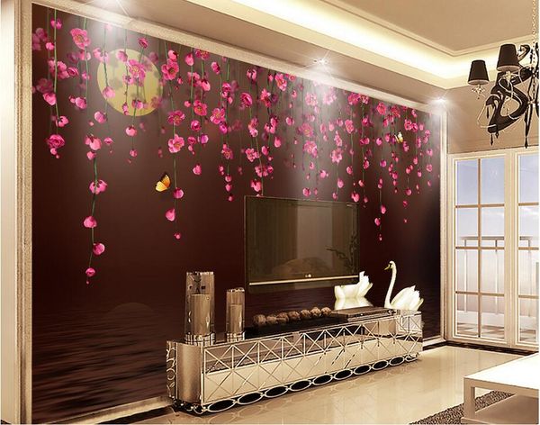 Wdbh 3d Wallpaper Custom Photo Mural Romantic Rose Love Flower Tv Background Wall Room Home Decor 3d Wall Muals Wall Paper For Walls 3 D Hd Wallpapers