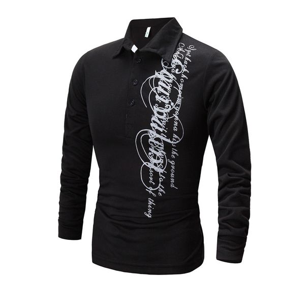 

2020 mens womens polo t shirt fashion men polos casual mens polo casual print summer long sleeves size s~2xl, White;black