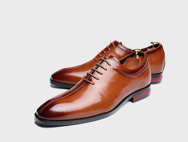 

men wedding shoes microfiber leather formal business pointed toe for dress shoes men's oxford flats plus size 37-48, Black