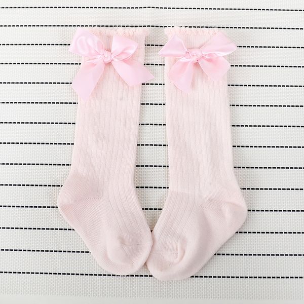 

new kids toddlers girls big bow knee high long soft cotton lace baby socks kidsbaby socks anti slip 30 t, Pink;yellow