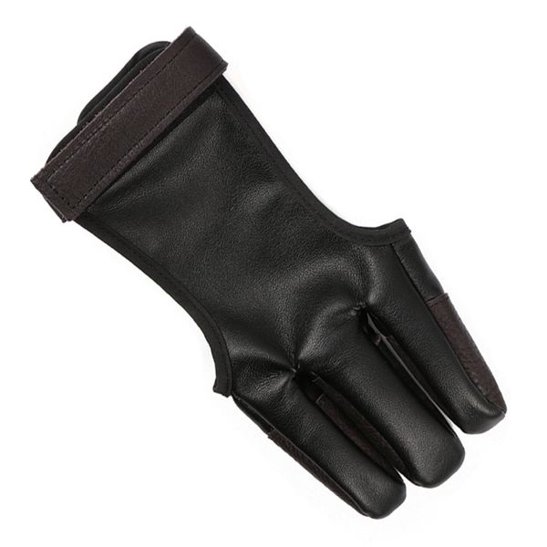 

archery hand guard glove finger protector traditional shooting glove fits for hunting traditional long bow, right left hand, Black;gray
