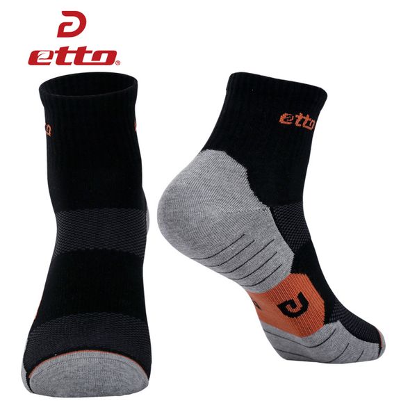 

etto 3 pairs / lot men brand professional sports socks cycling running athletic sokken cotton soccer socks tube sox heq020, Black