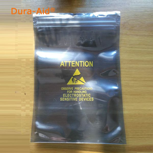 

100pcs/lot zip lock anti static bag with printed esd anti-static shielding antistatic packaging ziplock bag for electronics