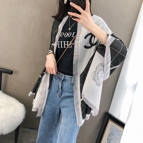 

ms lady scarf scarves silk fashion brand of square scarf design lady shawls size 180 * 90 cm with no box, Blue;gray