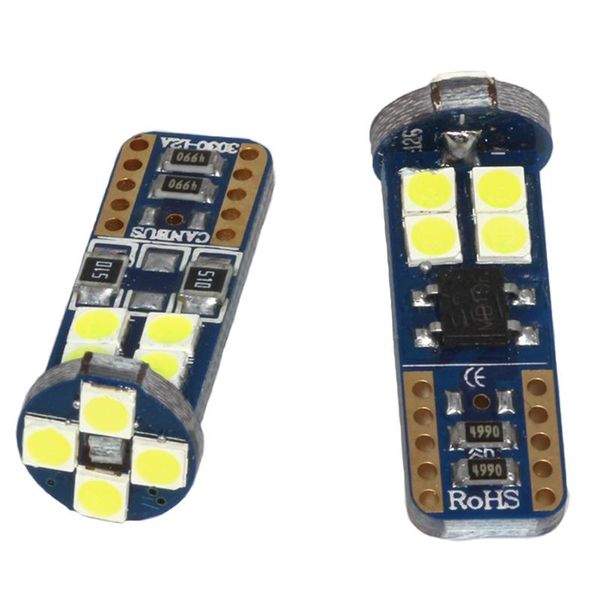 

2pcs plug and play auto marker lamps reading dome lights universal led car parking wedge super bright tail side easy install t10