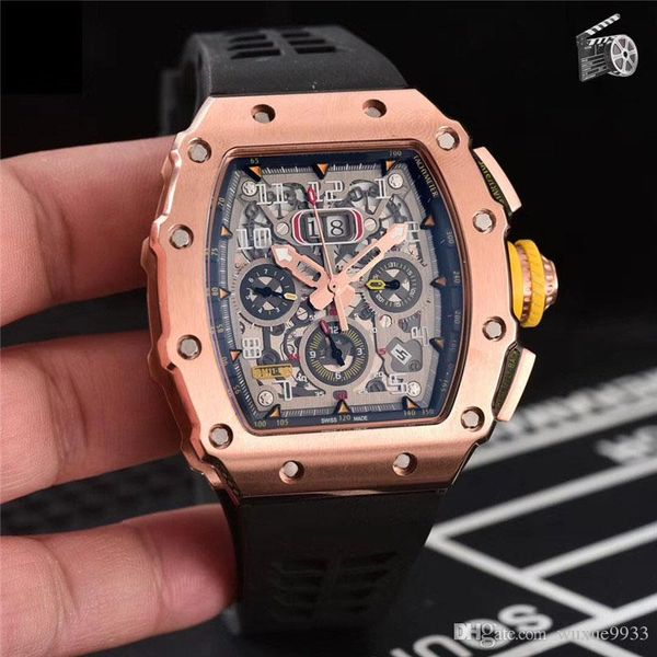 

2019 rubber belt orologio date automatic sport wholesale montre de luxe fashion men watch brand new stainless steel mens watches, Slivery;brown