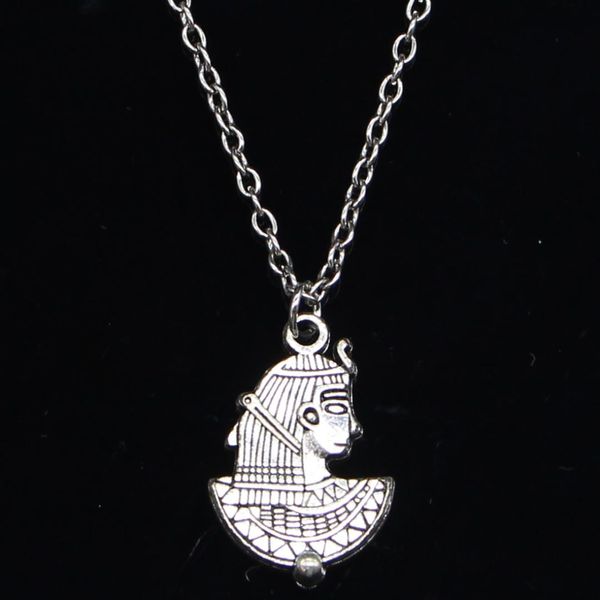 

20pcs new fashion necklace 24x16mm egypt cleopatra silver pendants short long women men colar gift jewelry choker