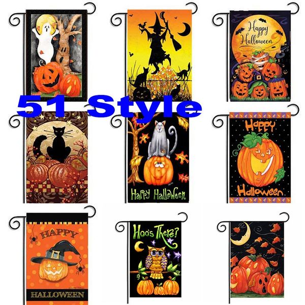 

30*45cm halloween garden flags pumpkin ghost party home decor outdoor hanging polyester garden flags halloween decorations fa2578