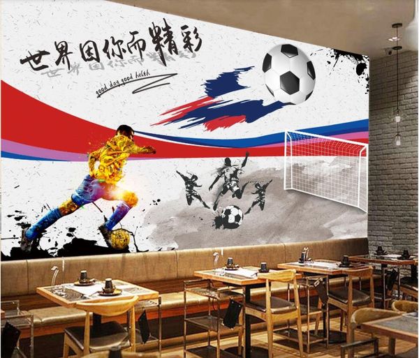 

3d wall murals wallpaper for walls 3 d cool soccer sports fitness tooling background living room 3d wallpaer custom p mural home decor