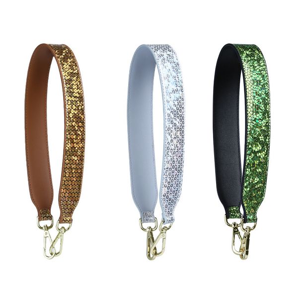 

64cm short bag strap handbag sequin belt handle strap 2019 diy replacement pu leather shoulder bag accessories correa bolso, Black