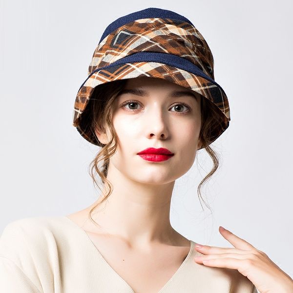 

new arrival fashion hat leisure travel cap lady folding artist leisure cap female outside travel hat british b-7818, Blue;gray