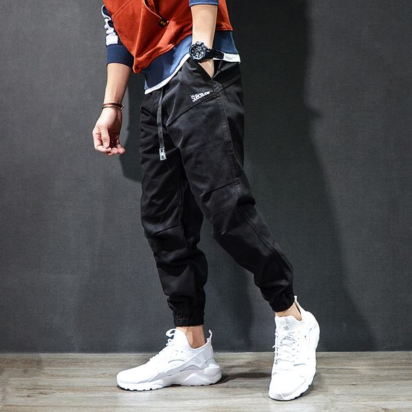 

fashion streetwear men's jeans casual leisure jogger pants black khaki vintage classical cargo pants men hip hop jeans homme, Blue