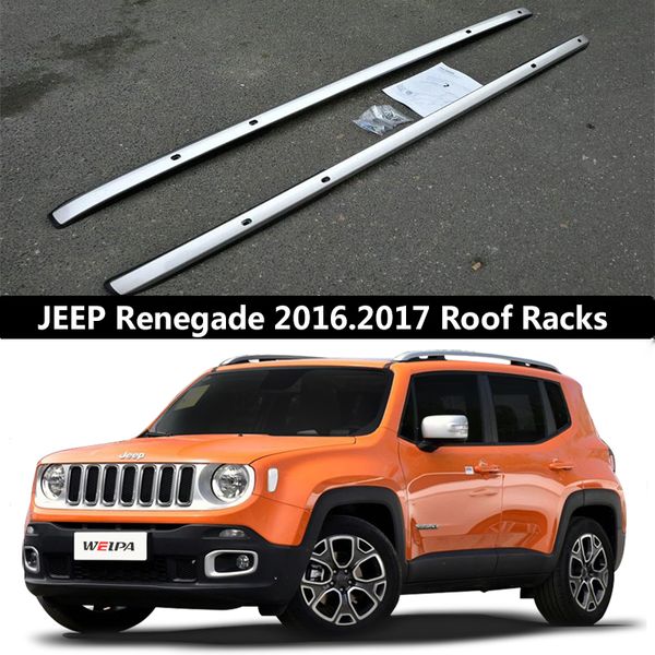 

for jeep renegade 2016-2019 roof rack rails bar luggage carrier bars cross racks rail boxes aluminum alloy screw fixing oem