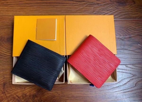 

paris plaid style designer mens wallet famous men luxury purse special canvas multiple short small bifold wallet with box, Red;black