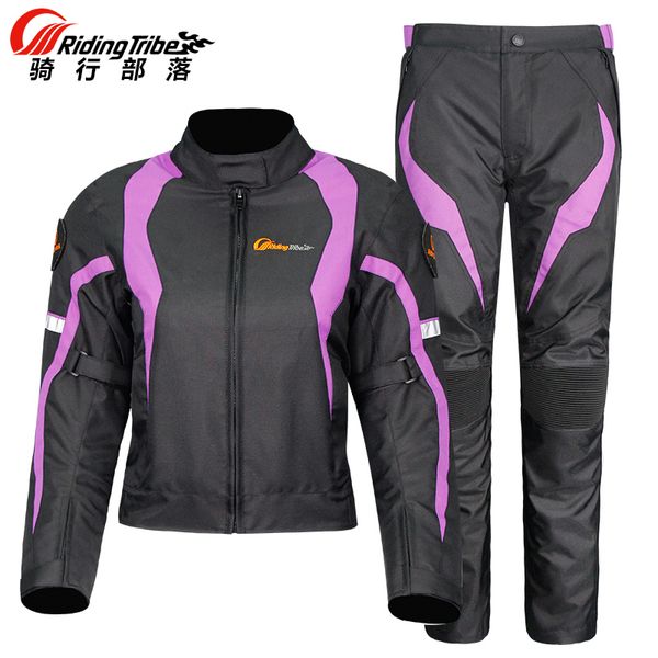 

riding tribe women's motorcycle jacket protective gear jacket & moto pants suit waterproof touring motorbike clothing set