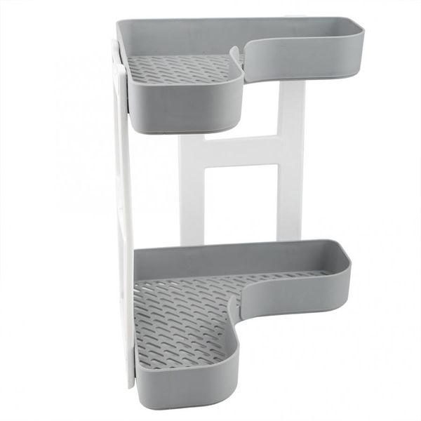 

multipurpose double layers corner storage shelf rack organizer bathroom kitchen storage rack