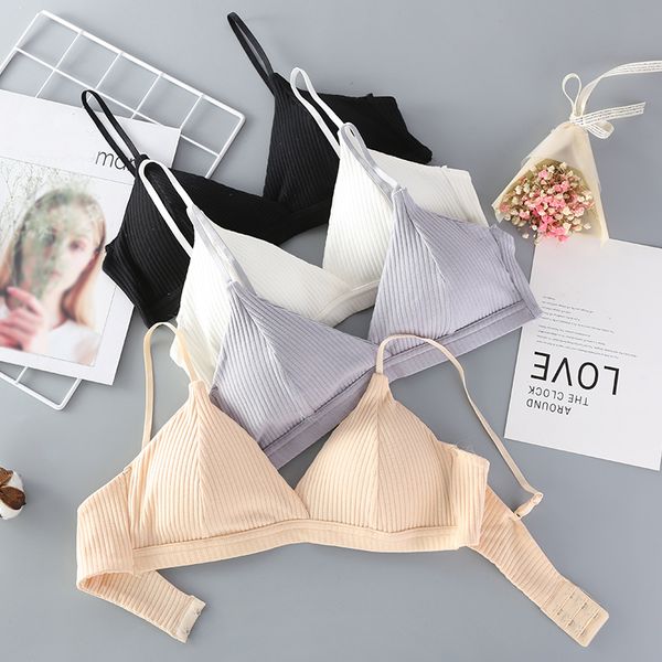 

fashion women cotton bra underwear seamless tube brassiere front hollow out lingerie wire intimates, White
