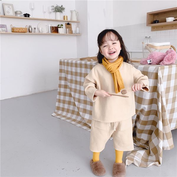 

kids clothing sets new winter sweatershirt+pants sport suit baby t-shirts children girls boutique outfits toddler boy clothes t200414, White