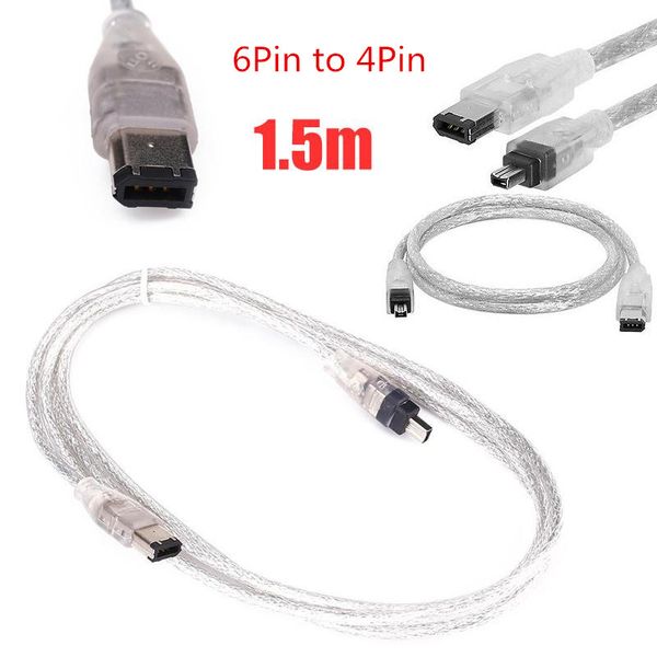 

cewaal 1.5m firewire 4p/6p to 4pin ieee 1394 ilink adapter cable cord wire lead high speed