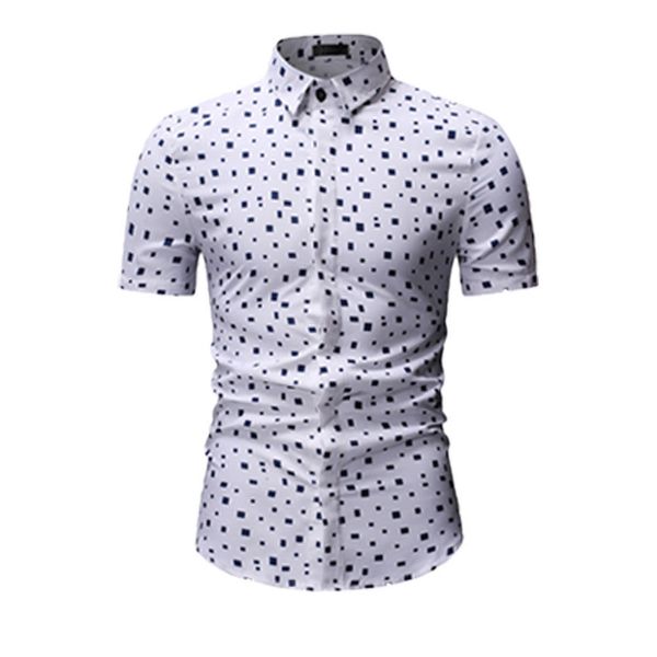 

New Men Luxury Slim Fit Shirt Short Sleeve Stylish Formal Casual shirts Tops Summer Shirt Male