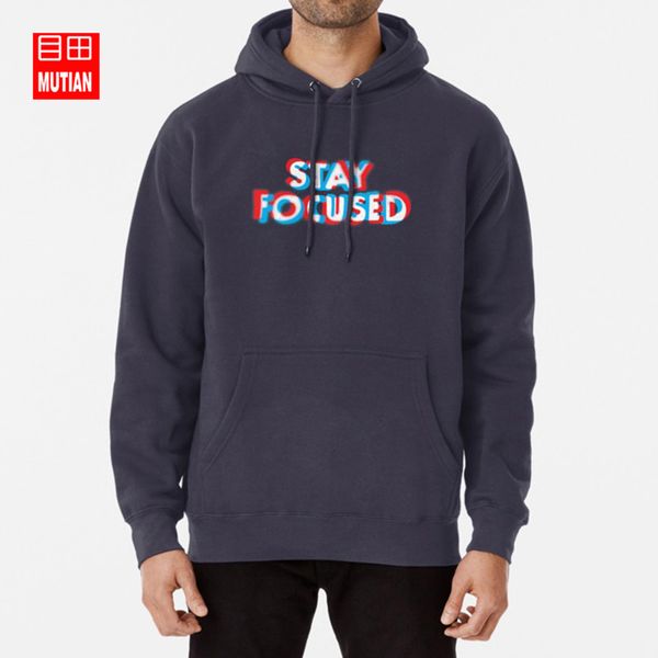 

stay focused hoodies sweatshirts type typography 3d fun minimal graphic design t for men mens tgraphic t, Black