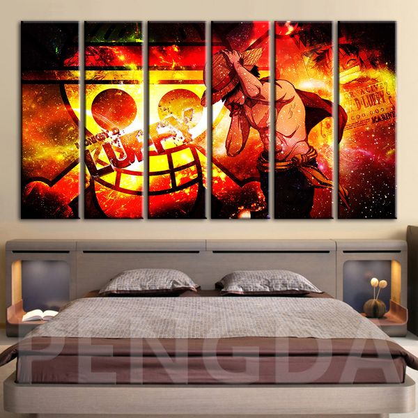 

modular canvas home decor printed japan one piece painting animation poster modern wall art pictures for living room framework