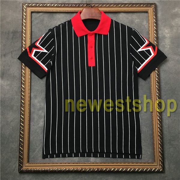 

2019 новых мужчин нашивки футболка рукава пентаграмма звезда печать polo футболка мужская с короткими рукавами хлопок вскользь конструктора, White;black