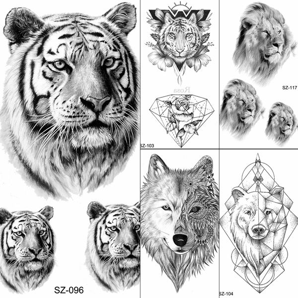 Acheter Tigre Visage Conception Femmes Tatouages Temporaire Body Art Transfert De Leau Tatouages Faux Animaux Hommes Cheville Bras Sexy Tattoo
