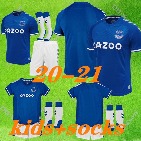 

2020 2021 walcott everton home soccer jerseys 20 21 home sigurdsson cenk tosun funes walcott mori football shirts mens kids kit + socks, Black