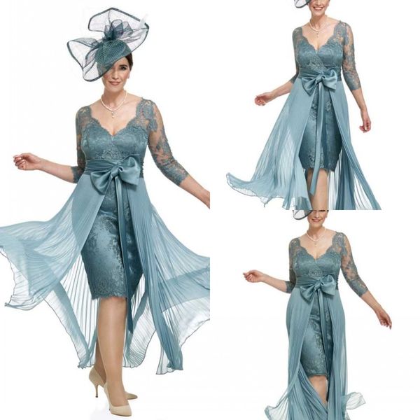 

плюс размер мать невесты платья с шифоном оверскирт длиной до колена кружева аппликация свадебное платье для гостей на заказ выпускного вече, Black;red