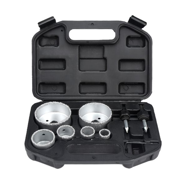 

9pcs brazing particles hard alloy ceramic tile hole saw opener dry vacuum diamond drilling core bits granite marble drill bits