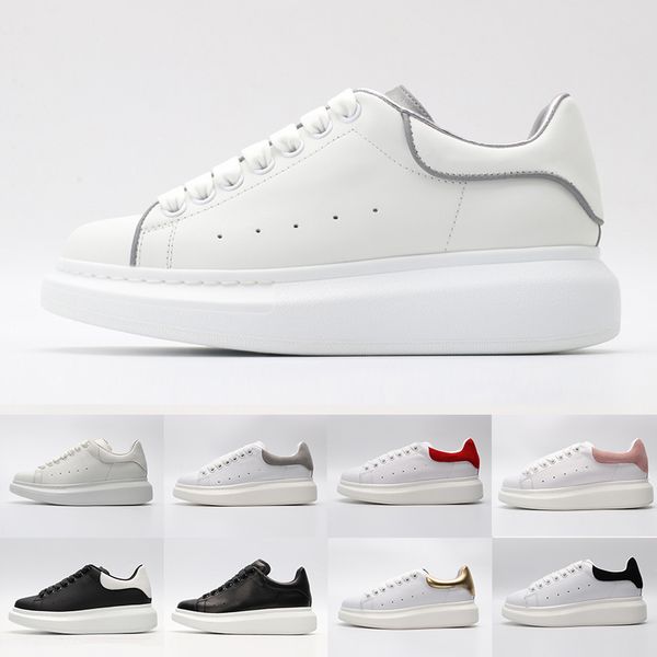 

2019 luxury de igner brand 3m reflective white black leather gold red ca ual hoe for girl women men pink women red flat neaker 36 44