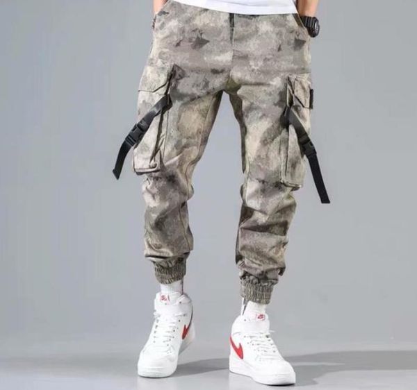 

mens cargo pants fashion pocket patchwork drawstring pants gzk fitness mens ins style trousers hip pop clothing k17aos1, Black