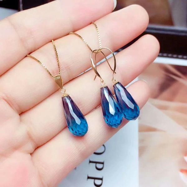 

shilovem 18k yellow gold piezoelectricity z pendants earrings party fine jewelry  necklace women gift mtz0718666b, Black