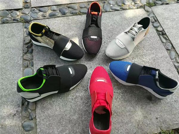 

designer shoes mens brand casual shoes 2019 fashion flats sport runners racer luxury shoes women l14, Black