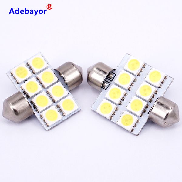 

300 pcs car auto interior 8 led smd festoon dome 36mm light led licence plate roof car light 12v white wholesale