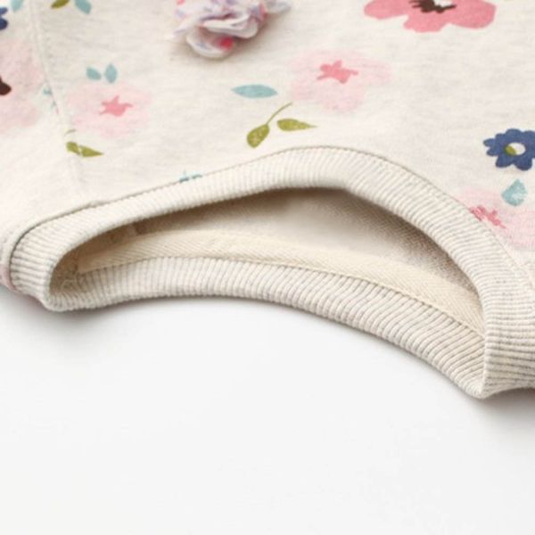 

toddler kids baby girls floral printing long sleeve warm pullover o-neck t-shirt blouses small flower, Black