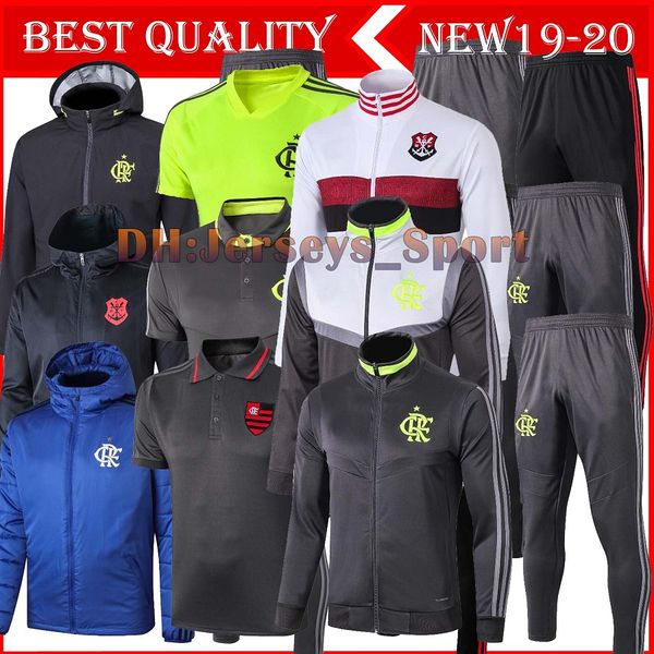 

2019 2020 flamengo tracksuit mens 19 20 flemish guerrero diego vinicius jr flamengo training suit wear sports football kit uniforms, Black