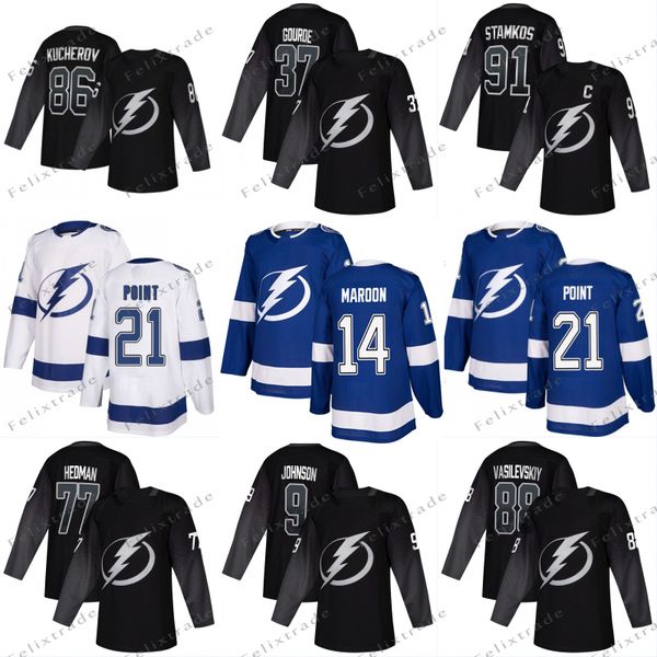 

14 Patrick Maroon Tampa Bay Lightning Nikita Kucherov Brayden Point Steven Stamkos Tyler Johnson Victor Hedman Yanni Gourde Miller Jersey