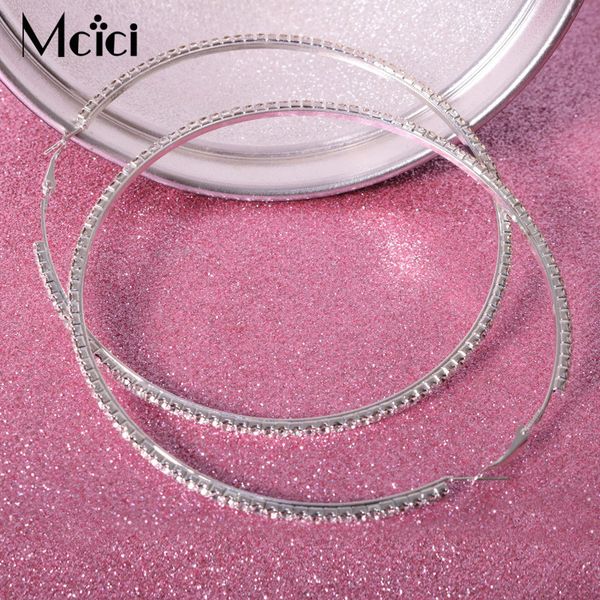 

charm 90mm big hoop earrings accessories personality exaggerated ear loop smooth circle for women girl's jewelry, Golden