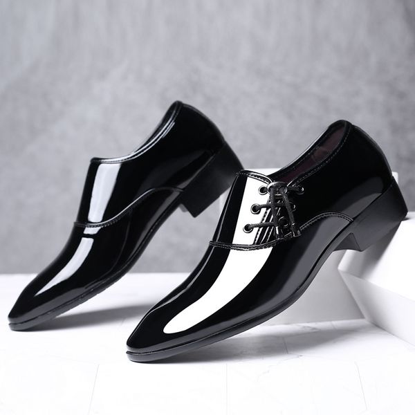 

patent leather shoes for men wedding mens dress shoes large sizes business office shoes men oxford leather scarpe uomo eleganti bona, Black