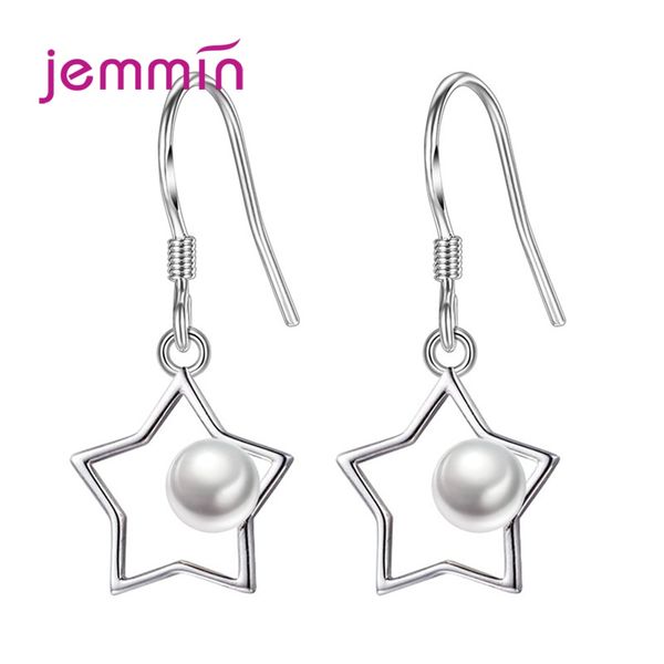 

new 2019 fashion elegant 925 sterling silver pearl drop earrings white black pearl for women engagement party fine jewelry, Golden;silver