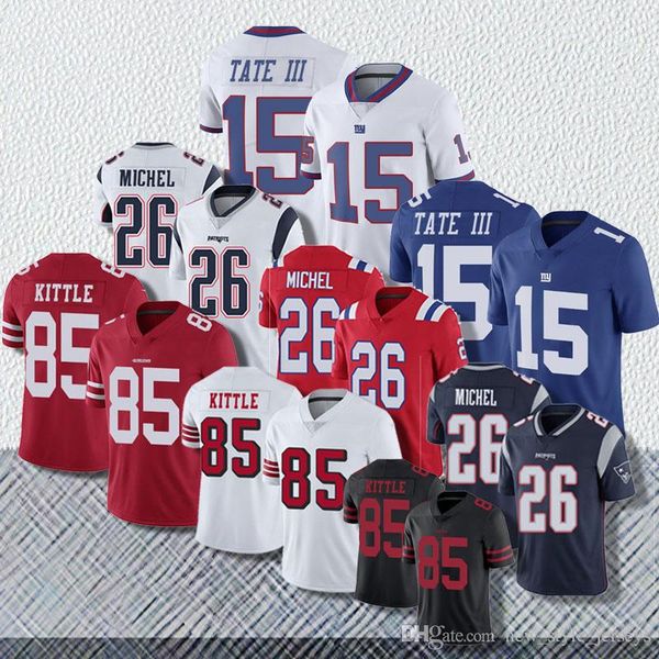 

49er 85 george kittle jer ey an franci co 26 ony michel patriot 15 golden tate iii football jer ey
