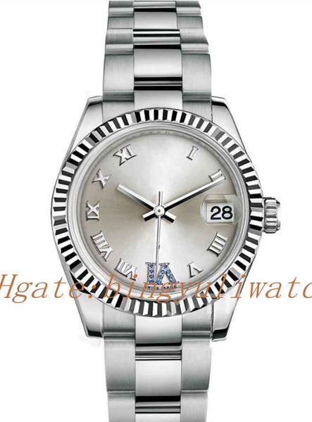 

super factory date just 178279 31mm case edition silver dial roman marker on stainless steel bracelet a.2836 original box, Slivery;brown