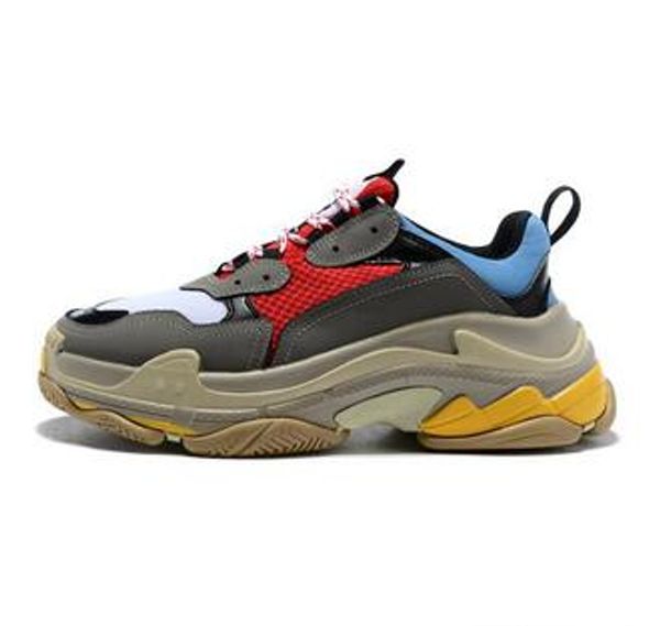 

new triple s designer casual shoes paris 17fw low old dad sneakers combination soles boots mens womens fashion high size 36-45, Black