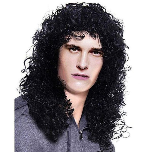 Party Wig Black Puffy Hair Long Curly Hair Halloween Wig With