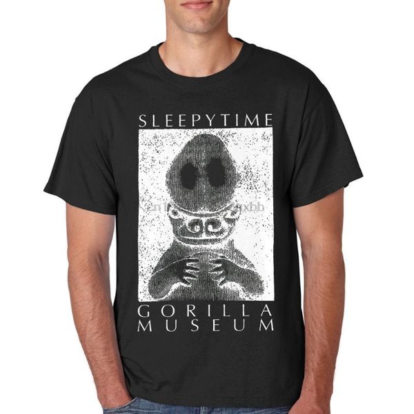 

new sleepytime gorilla museum art rock band black men's t-shirt size s-3xl normal short sleeve cotton t shirts, White;black