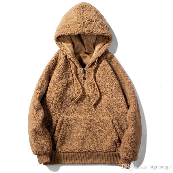

мужчины толстовки толстовка осень зима нового шерстяная мода solid color мужских толстовки мужская повседневная большой карман фуфайка, Black